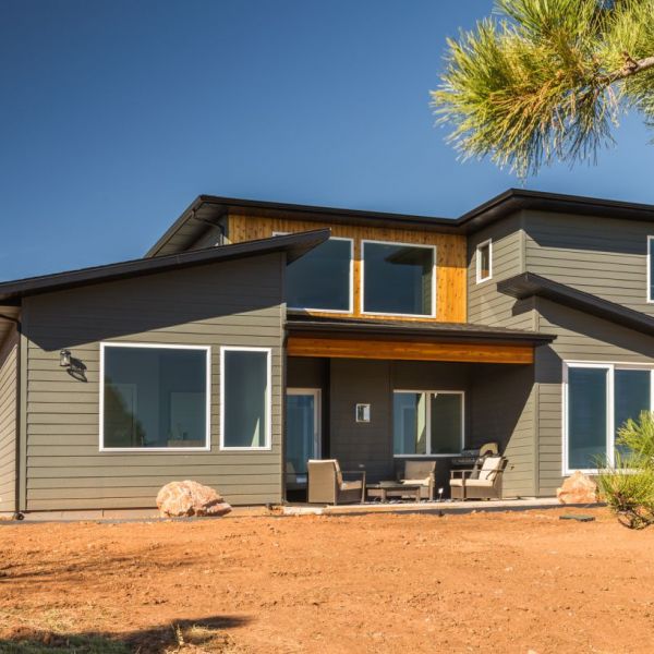 Accent with 1 x 6 cedar tongue & groove & Rollex Soffit in black