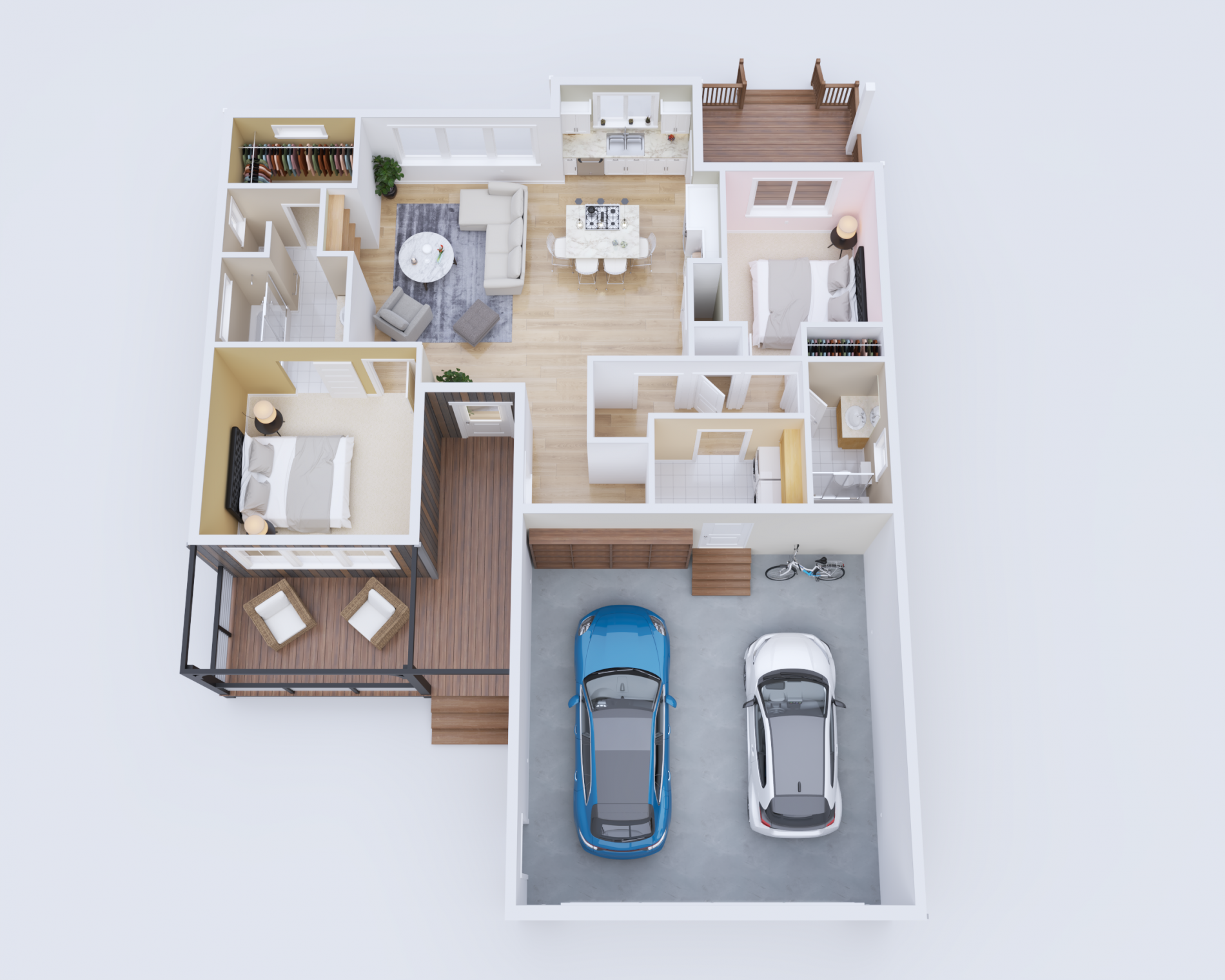 Bungalow 3D Floor Plan