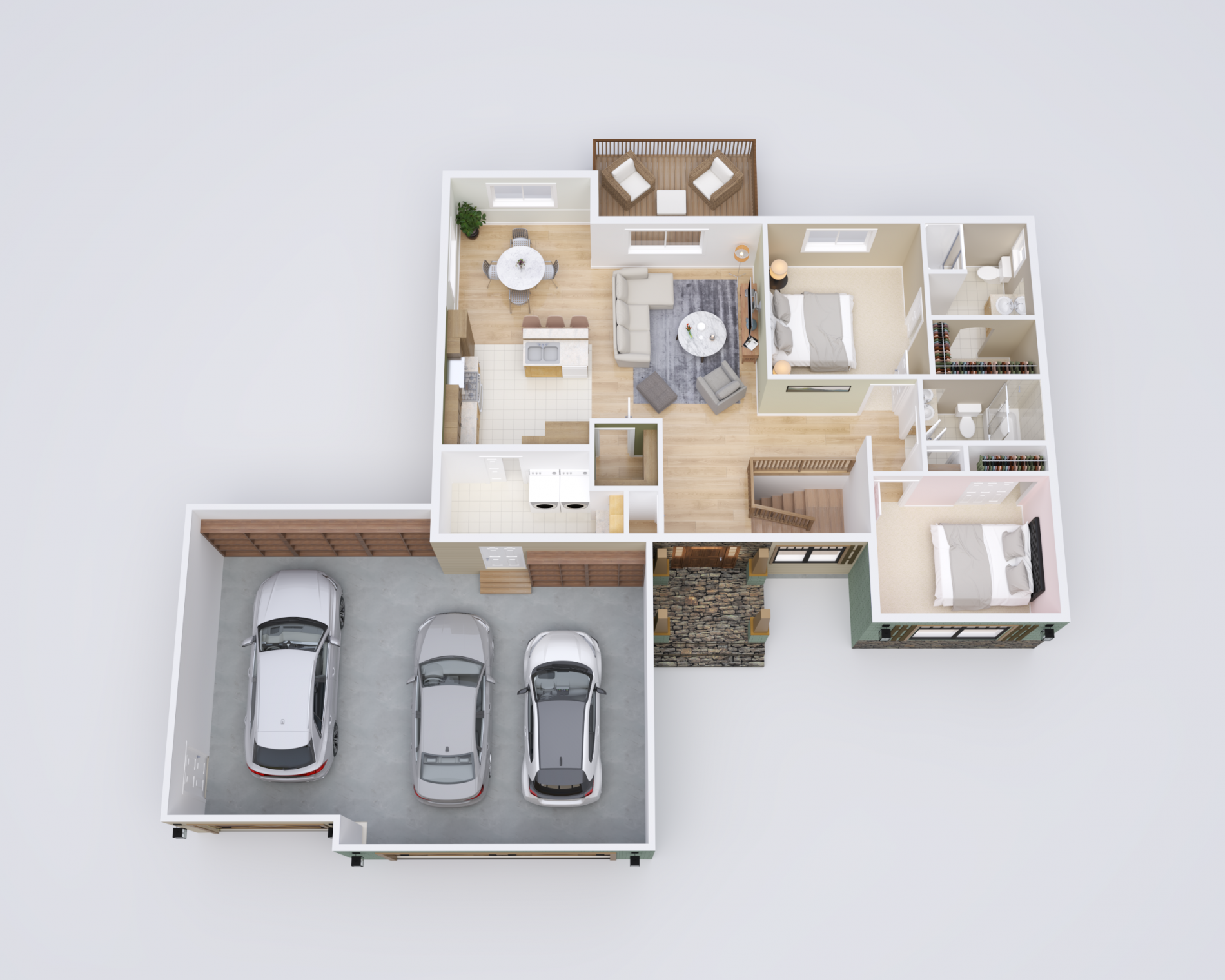 Oakdale One Story 3D Floor Plan